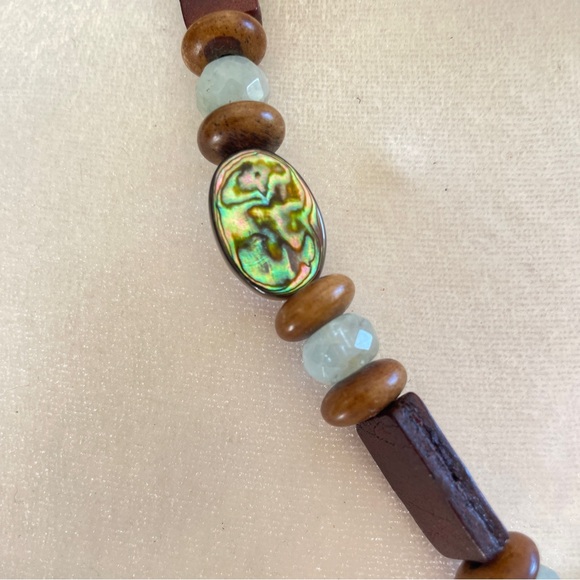 Statement Necklace Abalone Shell Beach Boho Pendant - Picture 14 of 14